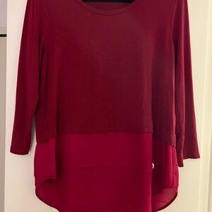 Michael Kors Deep Red Layered Blouse